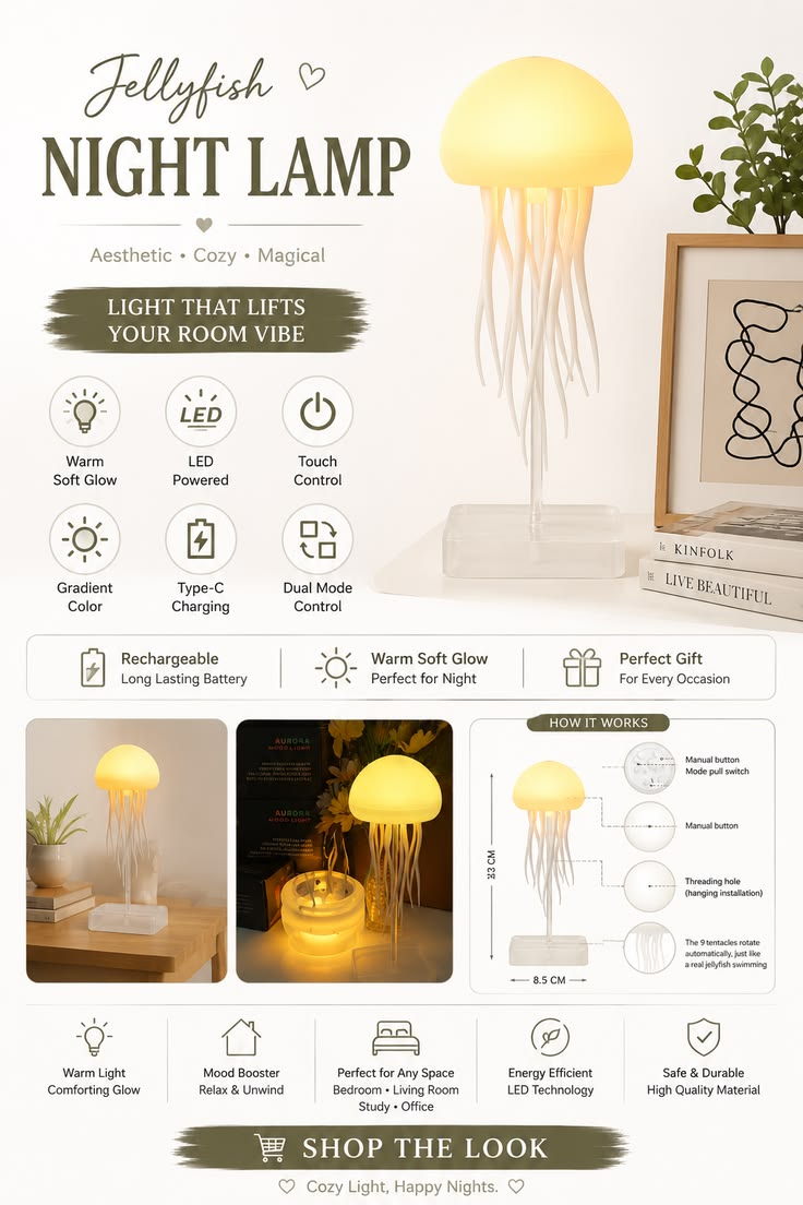 Jellyfish Night Lamp bedroom