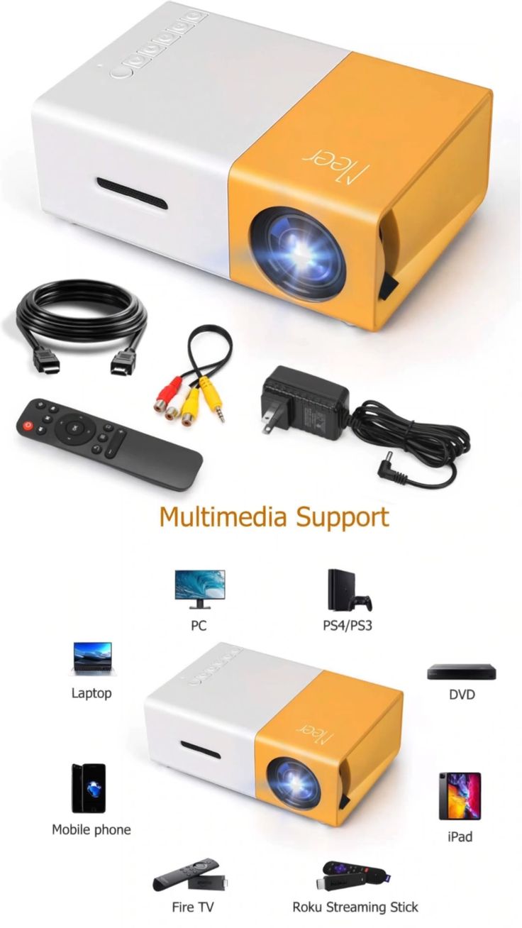 Mini projector multimedia support