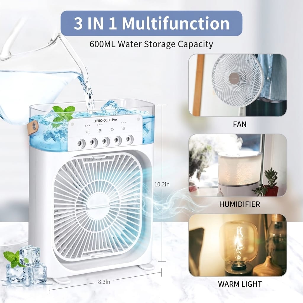 Premium Outdoor Cooler Mini Portable AC Cooler™ ❄️🌬️ | Personal Air Cooler | USB Rechargeable | Quiet Cooling