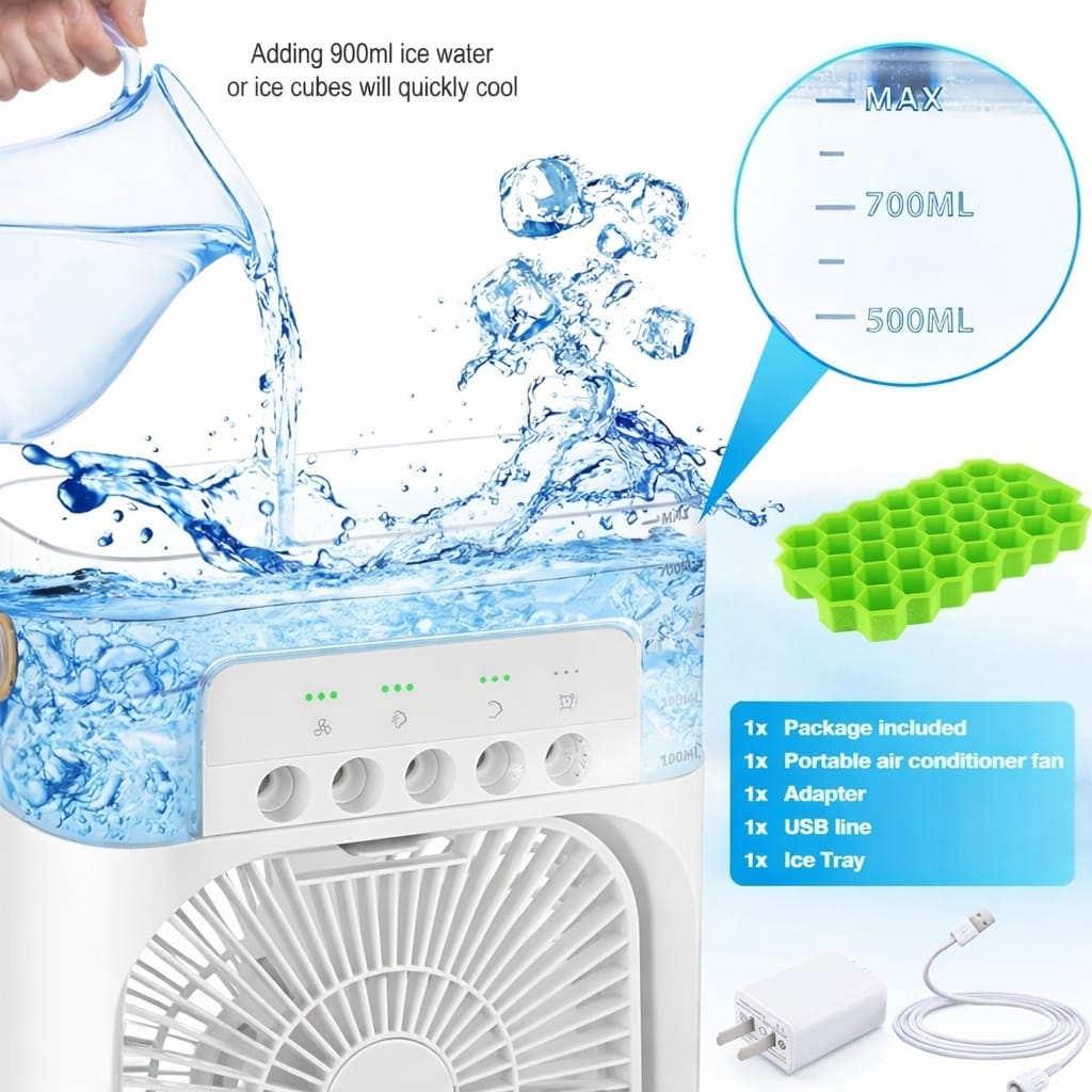 Premium Outdoor Cooler Mini Portable AC Cooler™ ❄️🌬️ | Personal Air Cooler | USB Rechargeable | Quiet Cooling