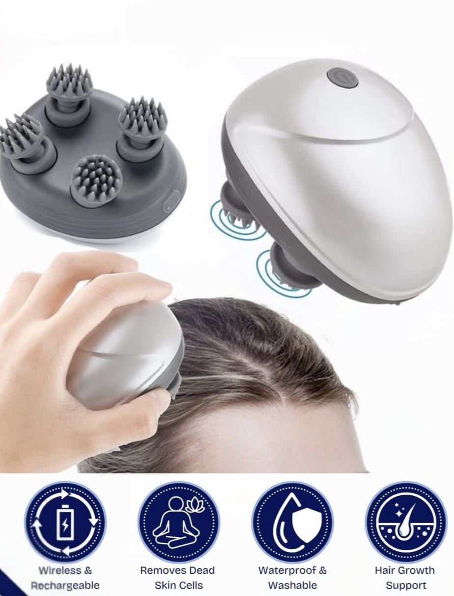 🧠 Electric Head Massager – Scalp Stimulator for Stress Relief, Hair Growth & Deep Relaxation 💫✨