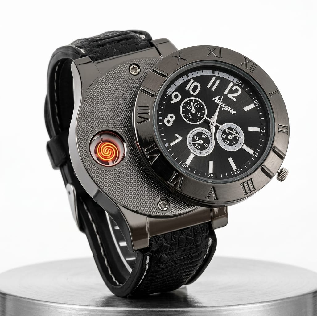 Lighter Watch – 2-in-1 Windproof Flame & Timepiece