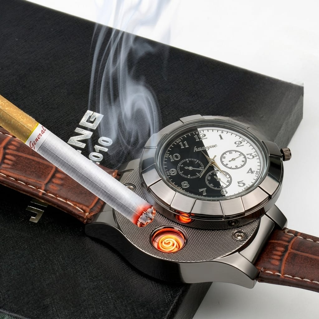 Lighter Watch – 2-in-1 Windproof Flame & Timepiece