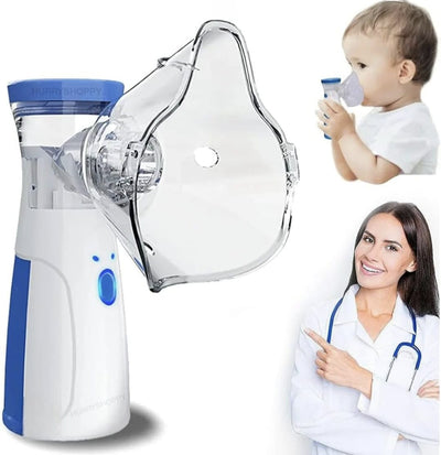 🌫️ Portable Mesh Nebulizer Machine – Silent, Rechargeable Inhaler for Adults & Kids | Fast Respiratory Relief 💙✨