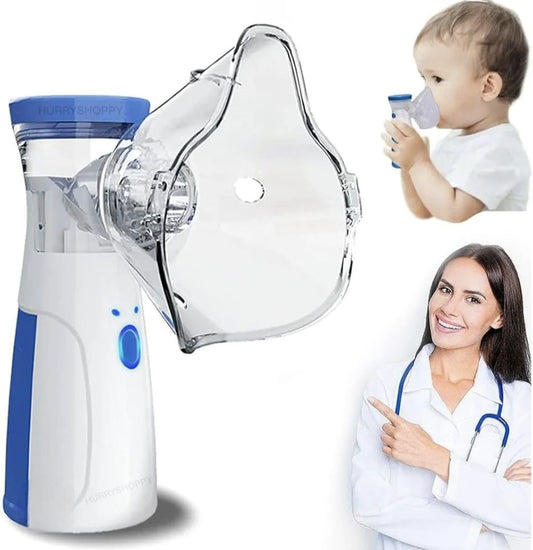 🌫️ Portable Mesh Nebulizer Machine – Silent, Rechargeable Inhaler for Adults & Kids | Fast Respiratory Relief 💙✨