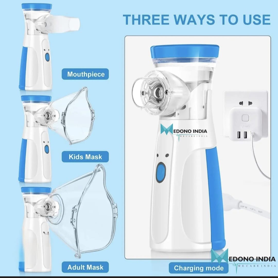 🌫️ Portable Mesh Nebulizer Machine – Silent, Rechargeable Inhaler for Adults & Kids | Fast Respiratory Relief 💙✨