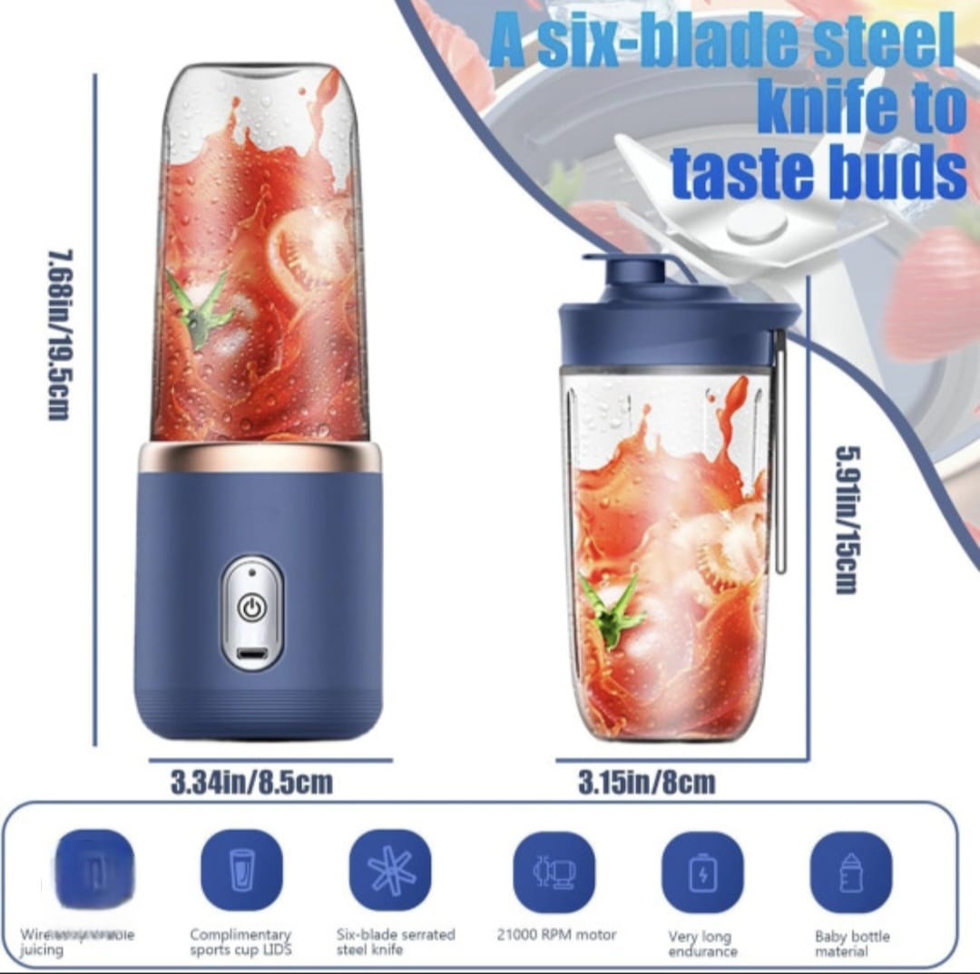 🍋 Portable USB Juicer Blender – Mini Rechargeable Smoothie & Fruit Juice Maker for Home, Gym & Travel ⚡✨