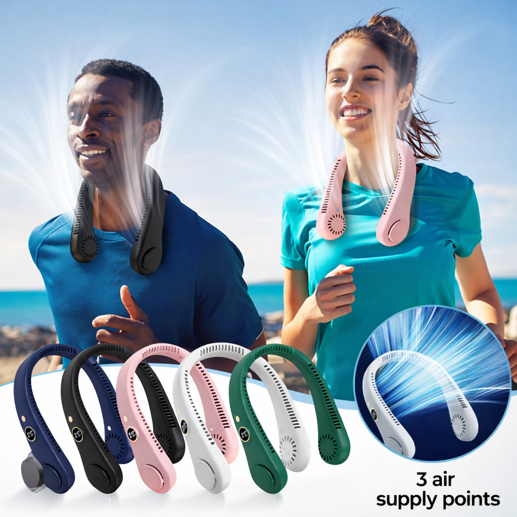 🌬️ AirWear Pro – Hands-Free Portable Neck Fan