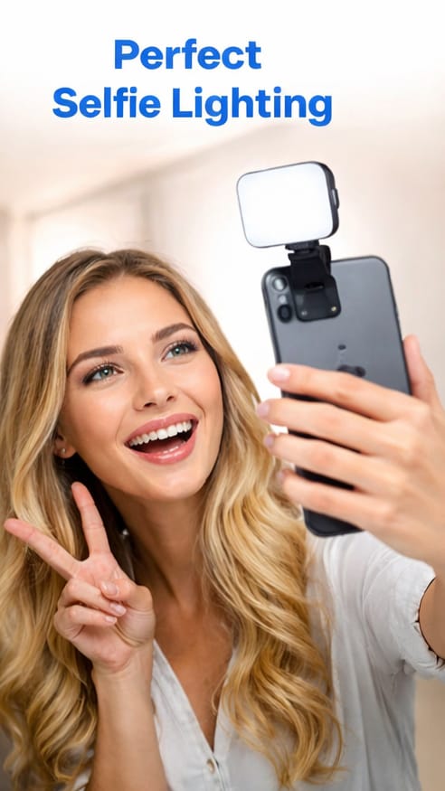 💡 Portable Selfie Ring Light – Clip-On LED Fill Light for Perfect Photos, Reels & Video Calls 🤳✨
