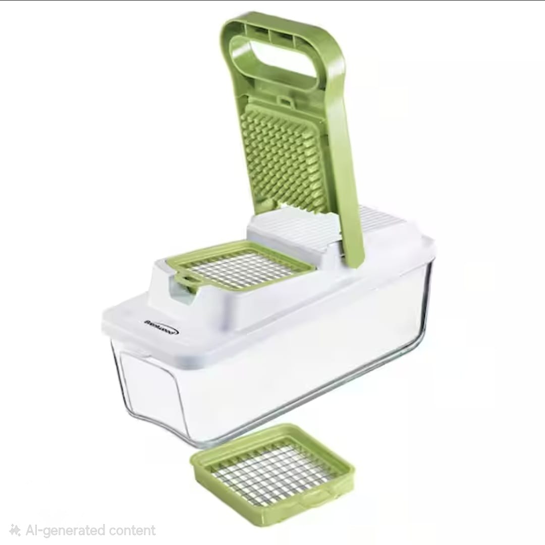 🥦 Pro Vegetable Chopper & Dicer – Multi-Blade Manual Food Chopper for Fast, Mess-Free Meal Prep 🍅✨