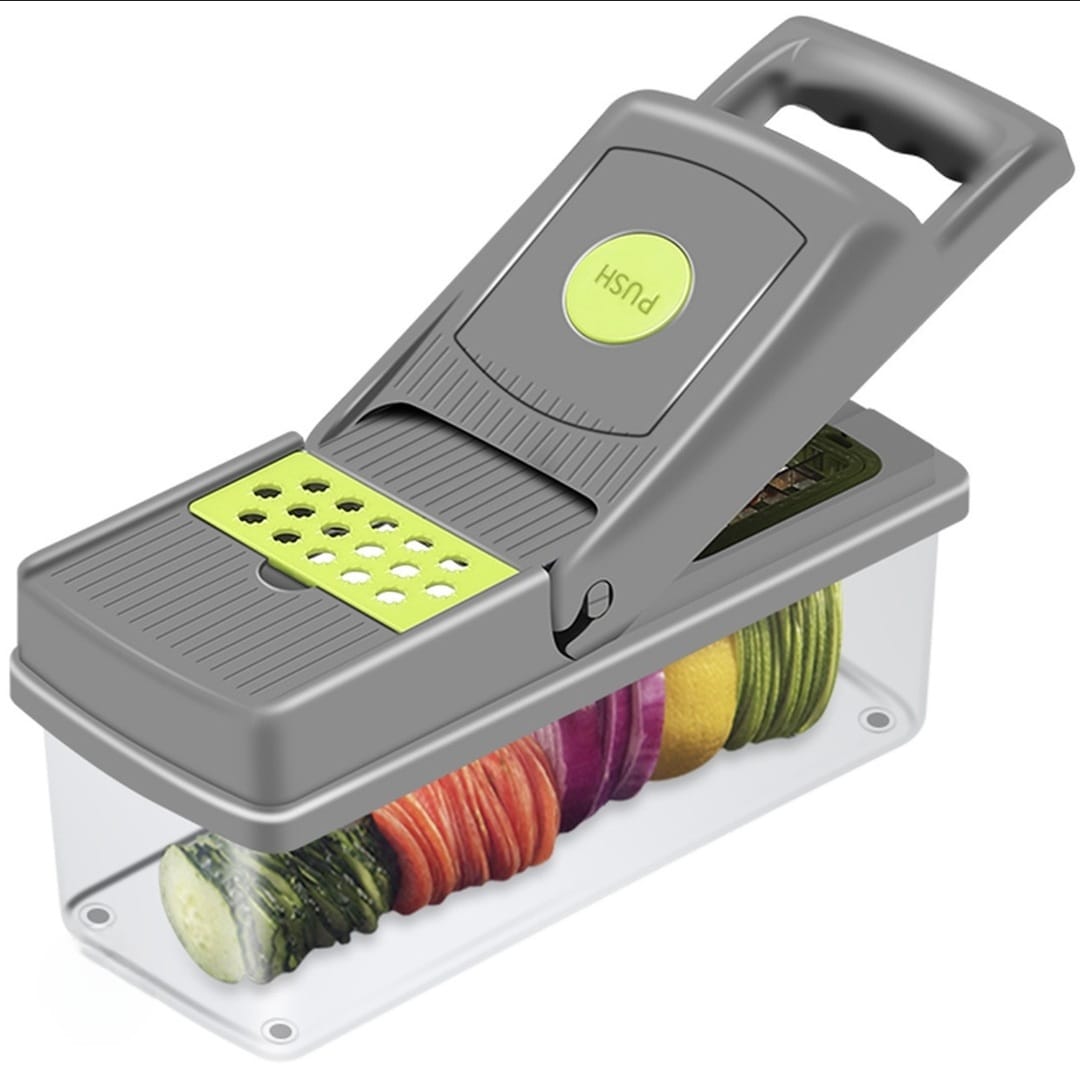 🥦 Pro Vegetable Chopper & Dicer – Multi-Blade Manual Food Chopper for Fast, Mess-Free Meal Prep 🍅✨